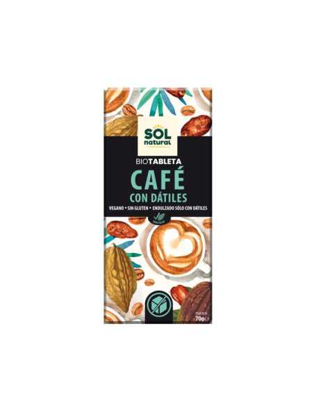 Tableta chocolate de cafe con datiles Bio 70g Sol Natural Tableta chocolate de cafe con datiles Bio 70g Sol Natural